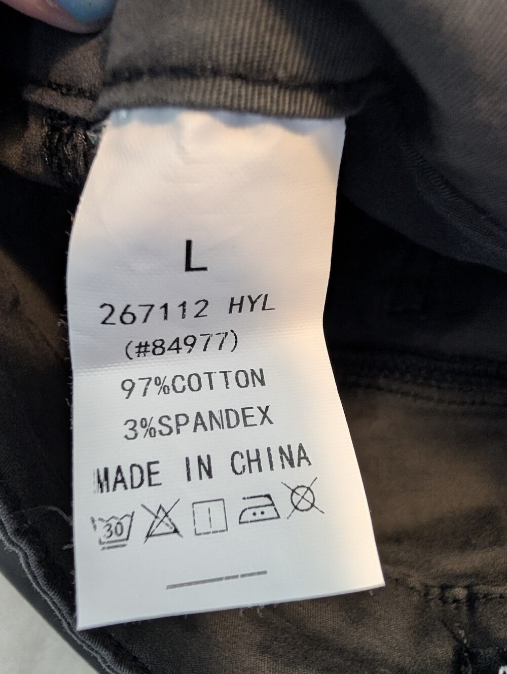 Flamingals Straight Leg Front Stitch Detail Dark Gray Pants NWT Size Large - Picture 9 of 9